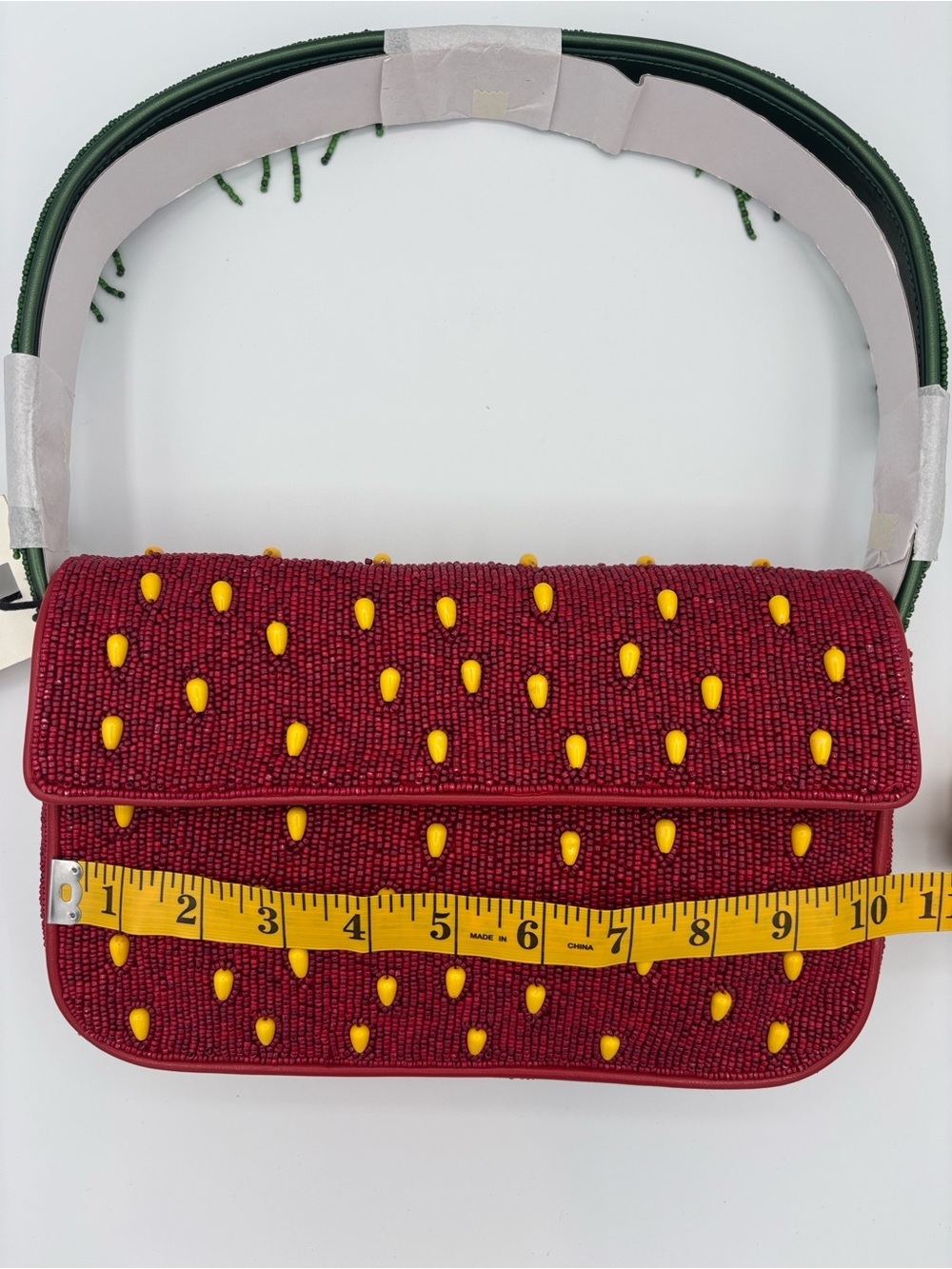 STAUD Tommy Beaded Strawberry Dream Shoulder Bag - Red - Picture 11 of 14